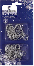 Load image into Gallery viewer, Elevate Essentials Silver Swirl Hook, Silver S Ornament Hooks, Silver Decorative Ornament Hangers, Christmas Silver Ornament Hooks for Decoration, Metal Wire Hanging Hook, 40 ct