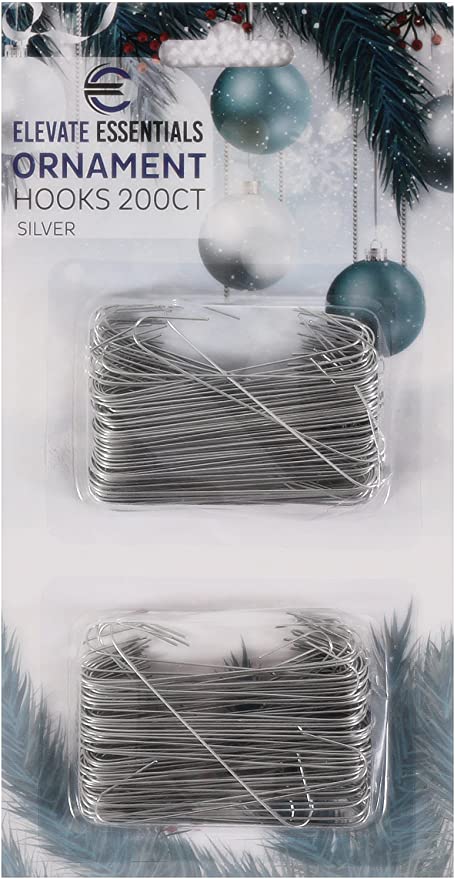 Mini Silver Ornament Hooks, Set of 20