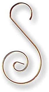 Elevate Essentials Gold Swirl Hook, Gold S Ornament Hooks, Gold Decorative Ornament Hangers, Christmas Gold Ornament Hooks for Decoration, Metal Wire Hanging Hook, Gold 100pk
